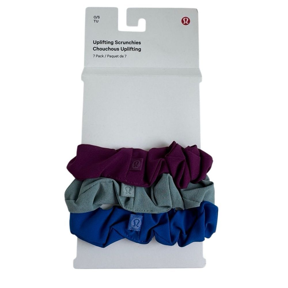 Lululemon Uplifting Scrunchies 3Pack Chilled Grape  Crater Blue  Galactic Cobalt